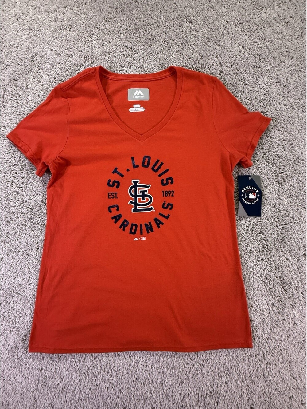 NWT Majestic St. Louis Cardinals Women’s T Shirt Size Medium Red Short Sleeve